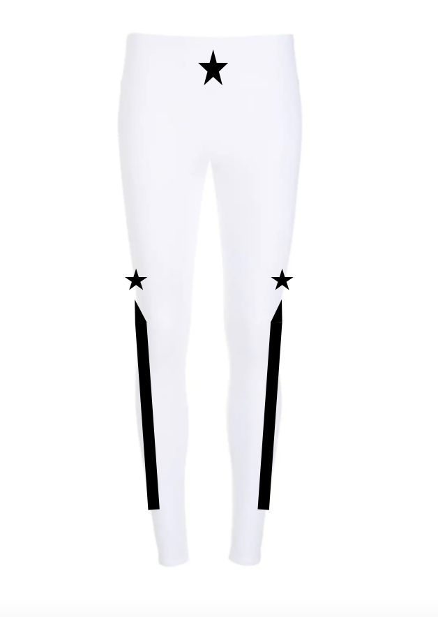 Calça Térmica Faixas Star Branca com Preto