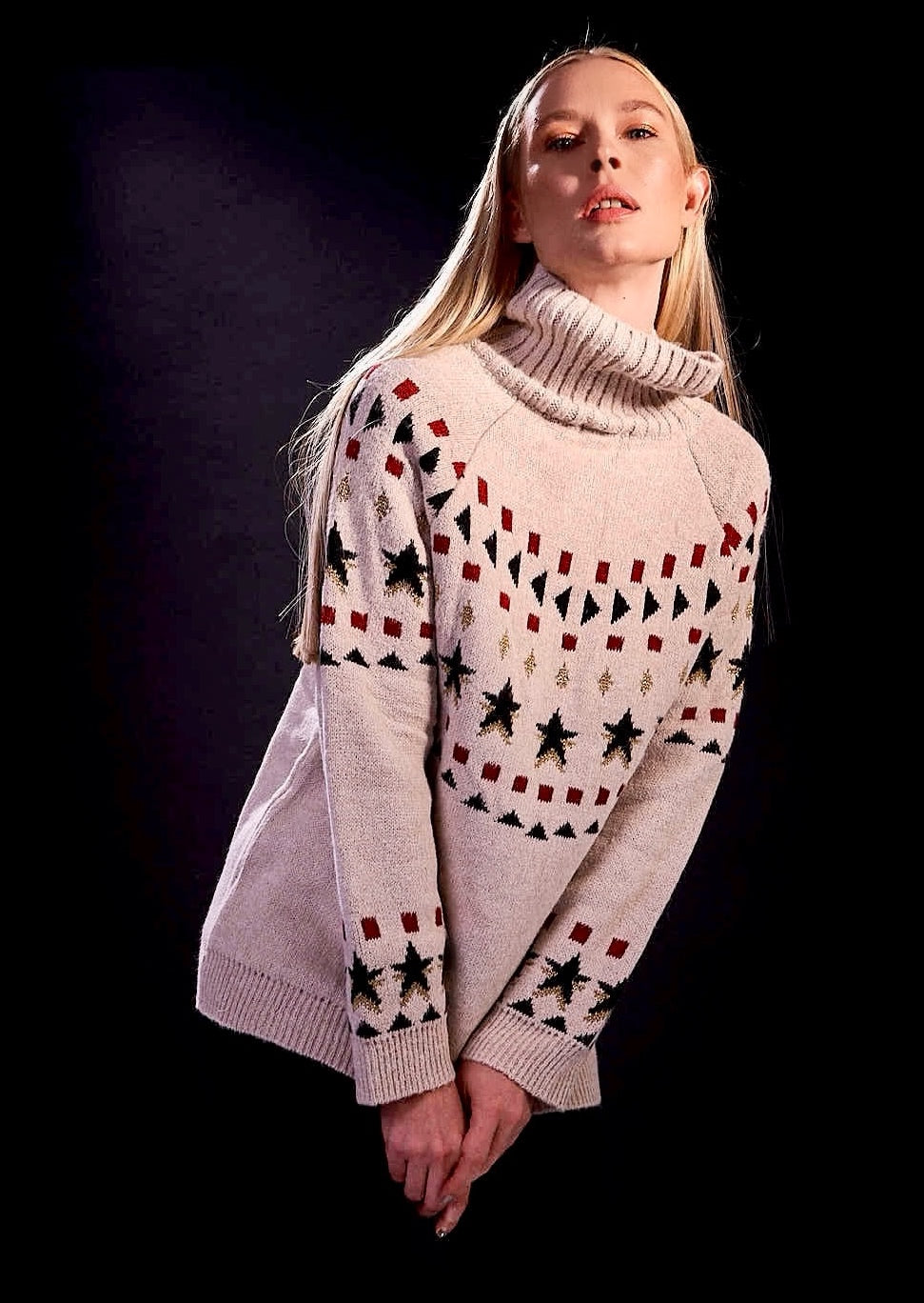 Tricot Ski Stars Sand