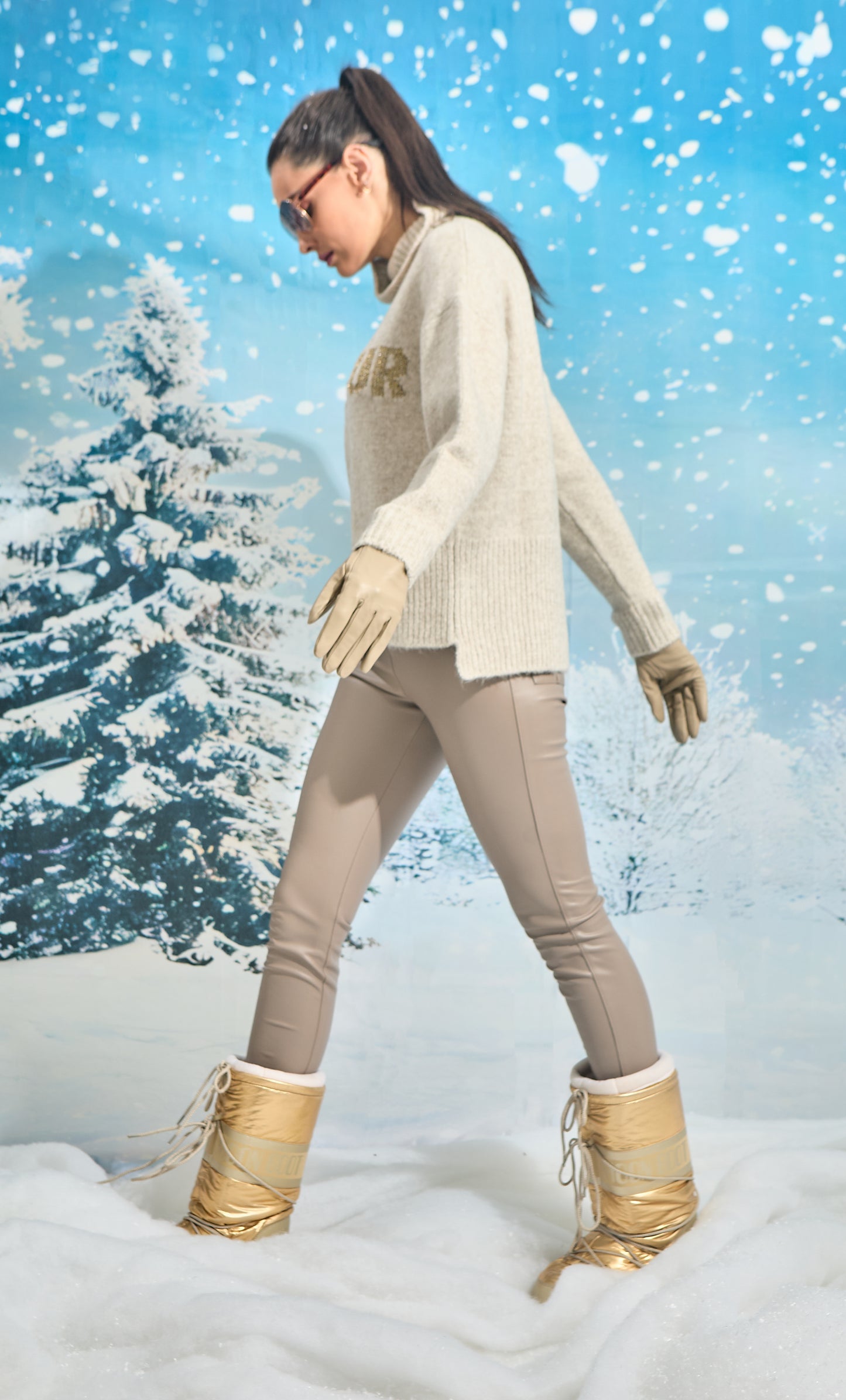 Calça couro Vail Black