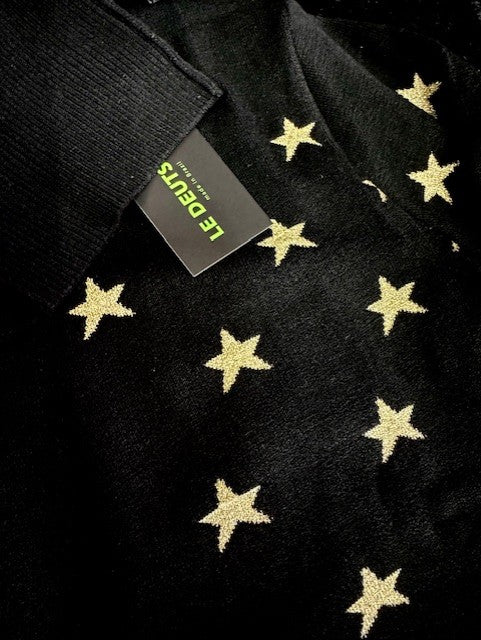 Tricot Mini Stars double face lurex Silver