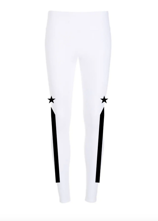 Calça Térmica Faixas Star Branca com Preto