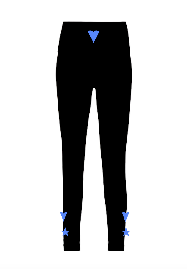 Calça Térmica Heart Preta com Azul Metalic