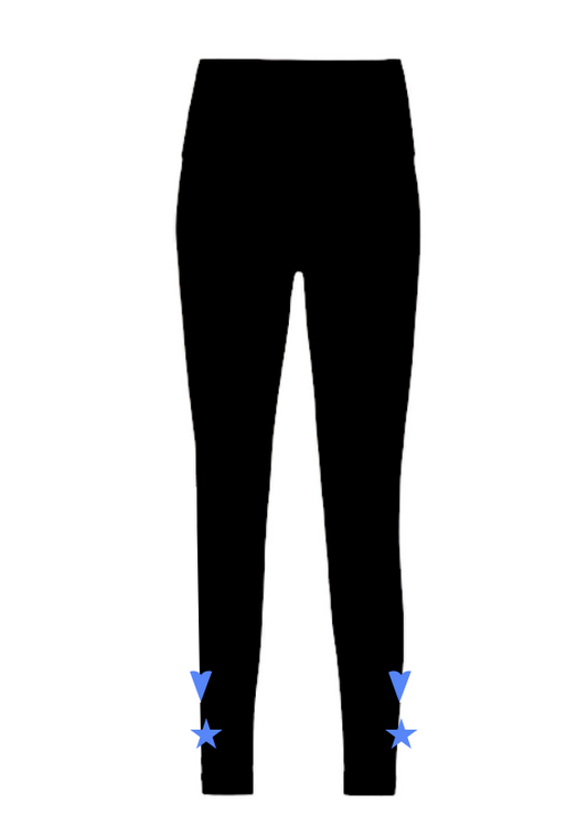 Calça Térmica Heart Preta com Azul Metalic