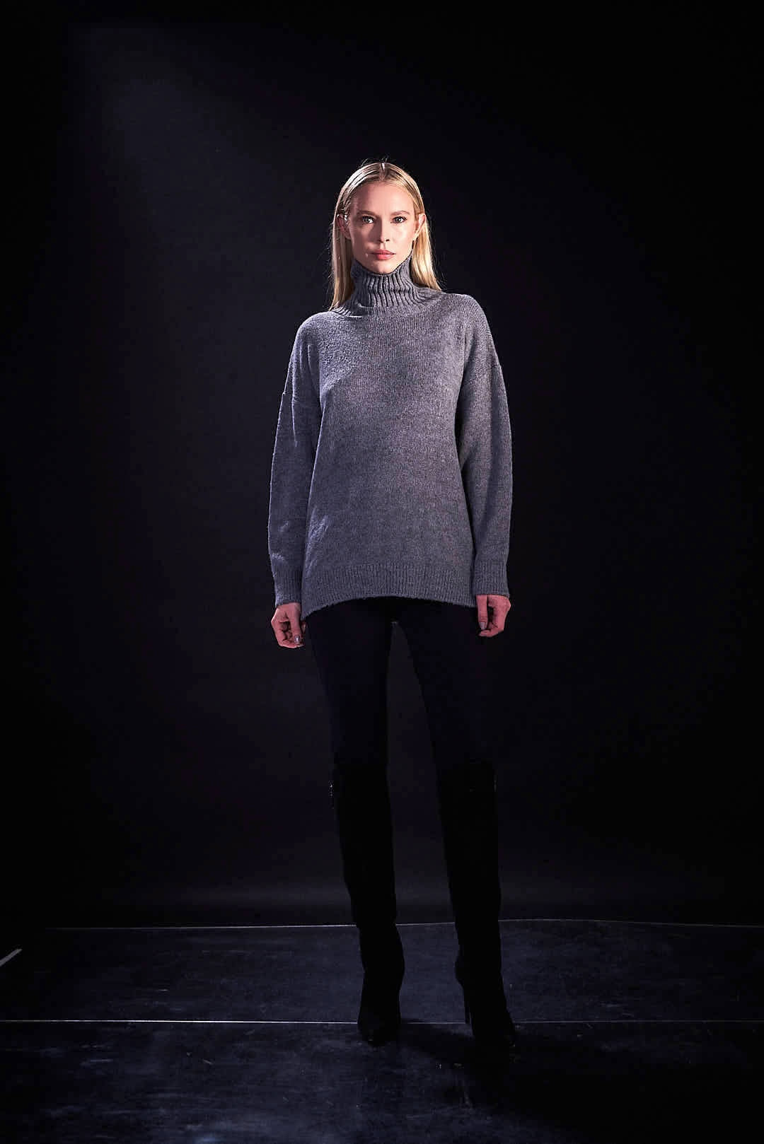 Tricot Shine Stars Grey Black