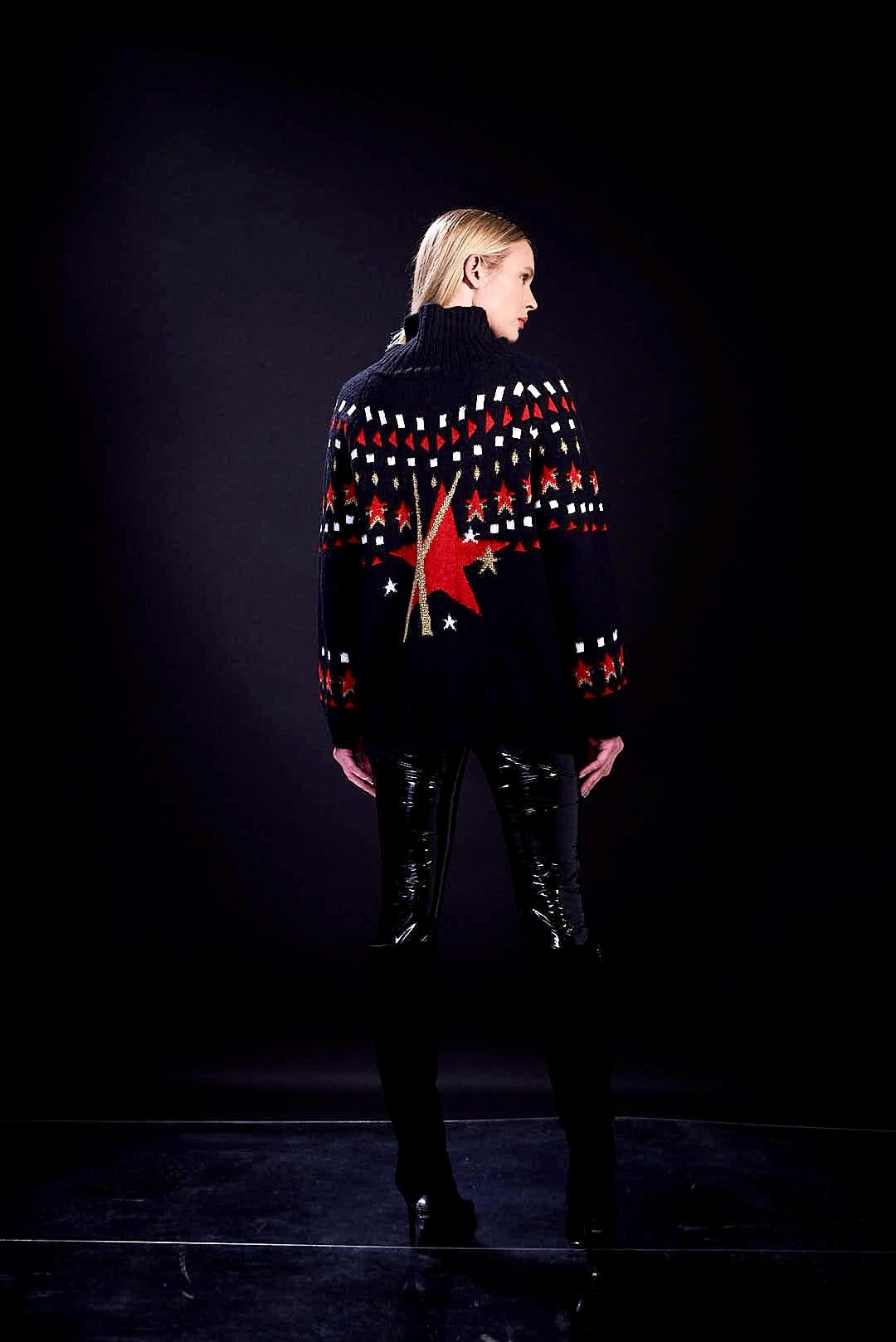 Tricot Ski Stars Black