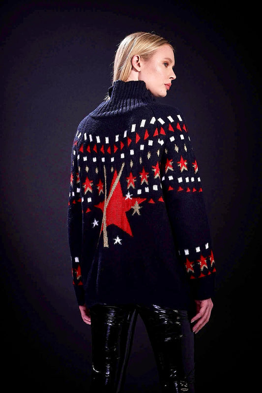 Tricot Ski Stars Black