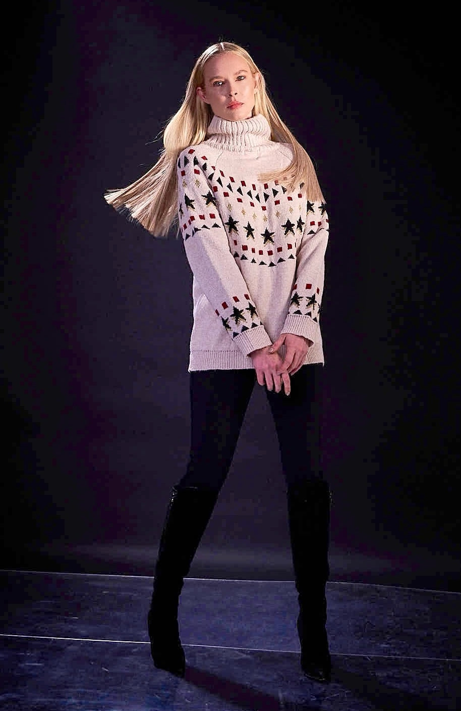 Tricot Ski Stars Sand