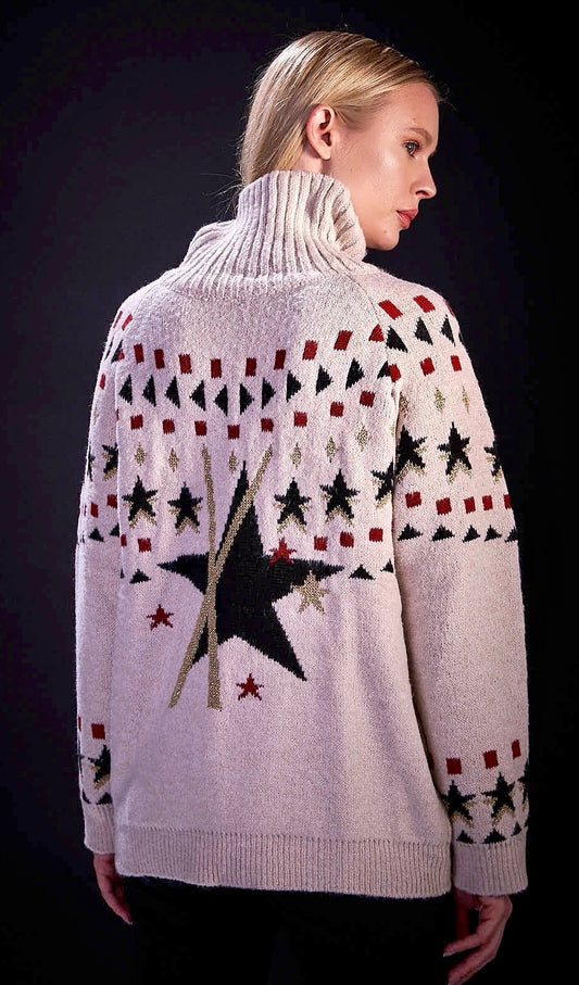 Tricot Ski Stars Sand