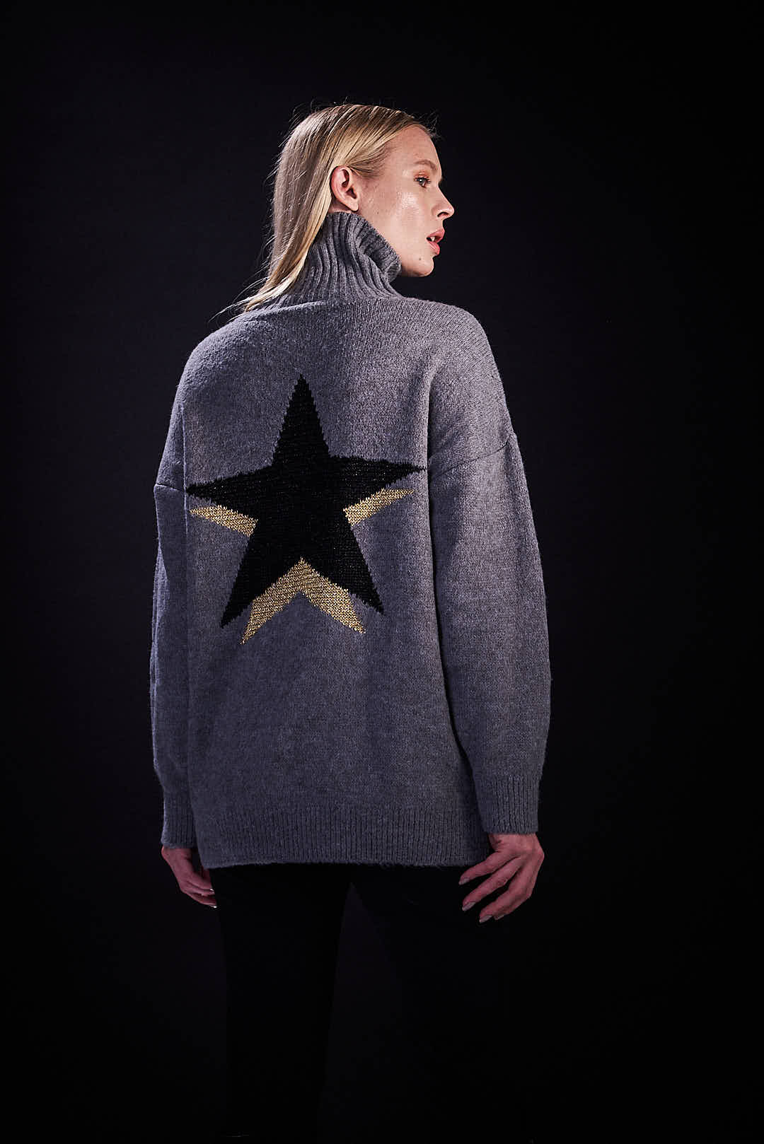 Tricot Shine Stars Black Silver