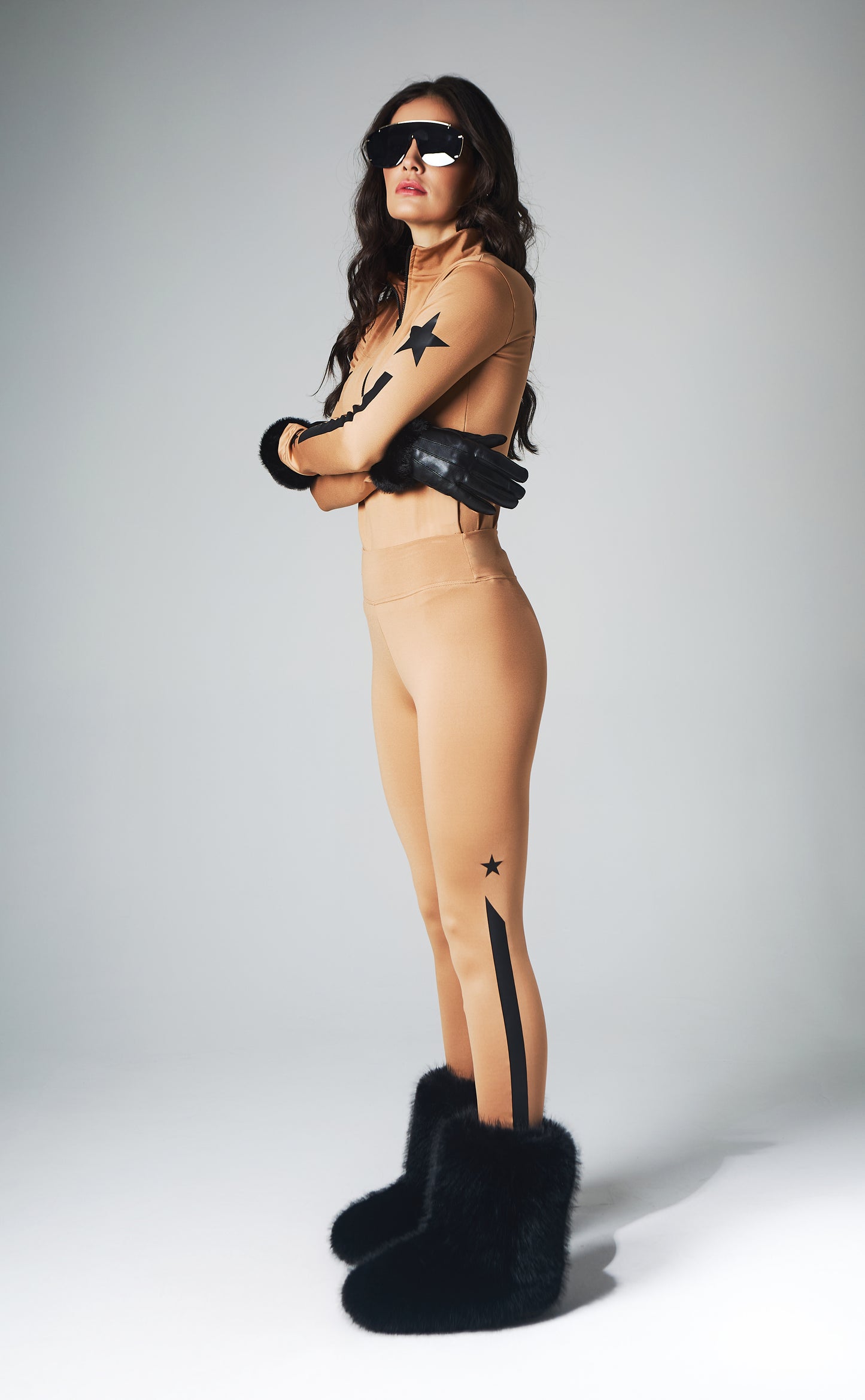 Calça Térmica Faixas Stars Camel