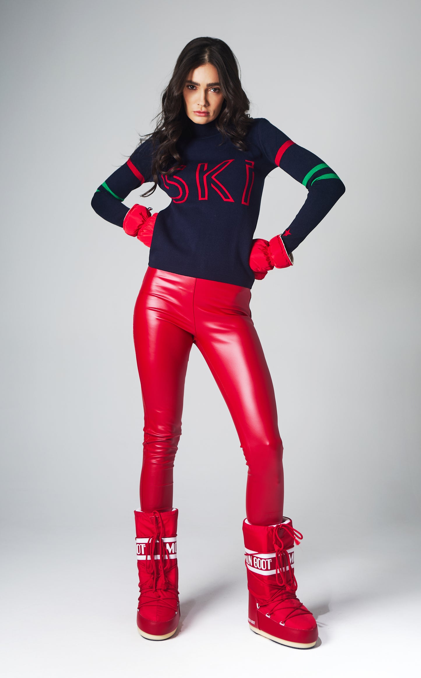 Calça couro Vail Fendi