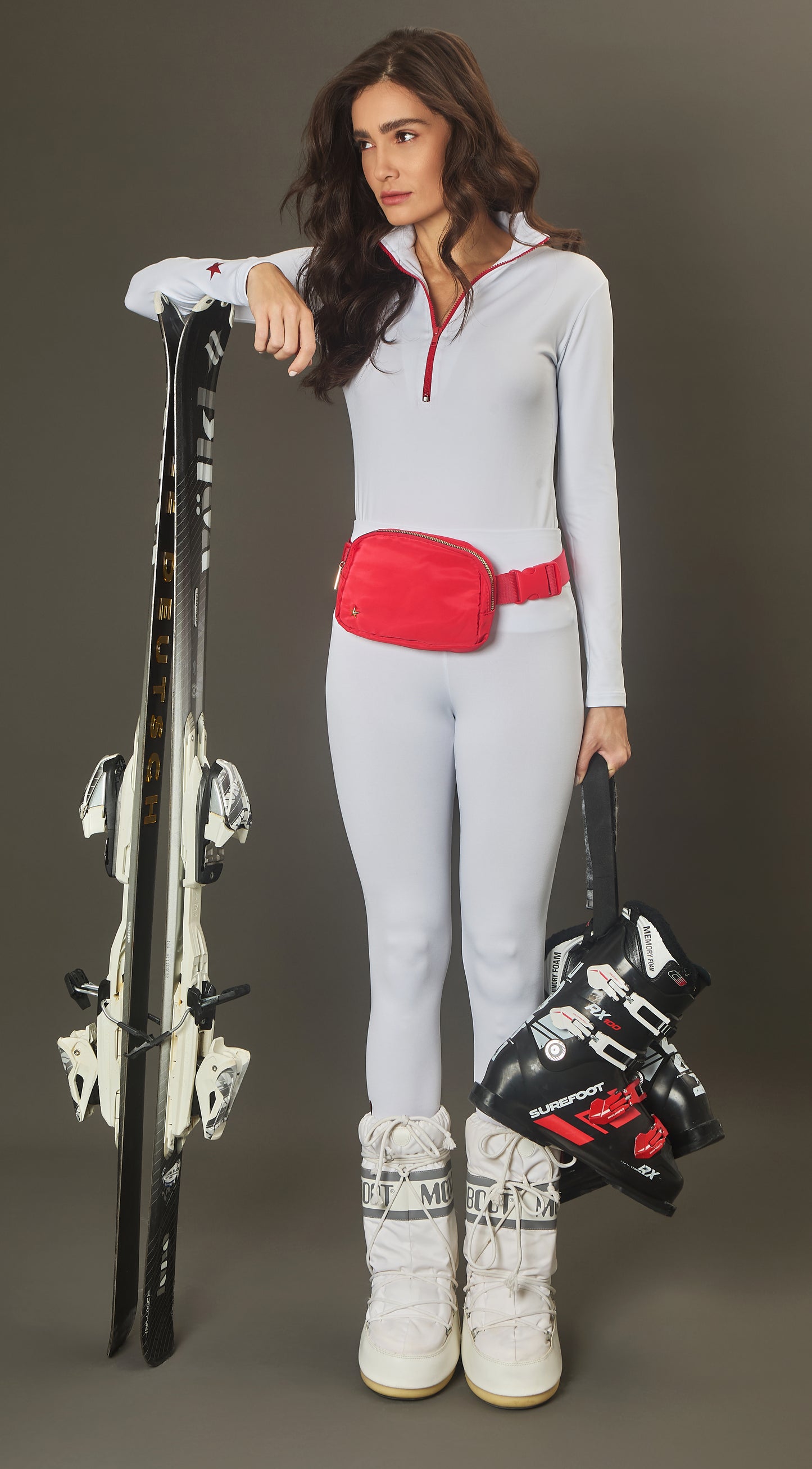 Calça Hearts White / Vermelho Metalic