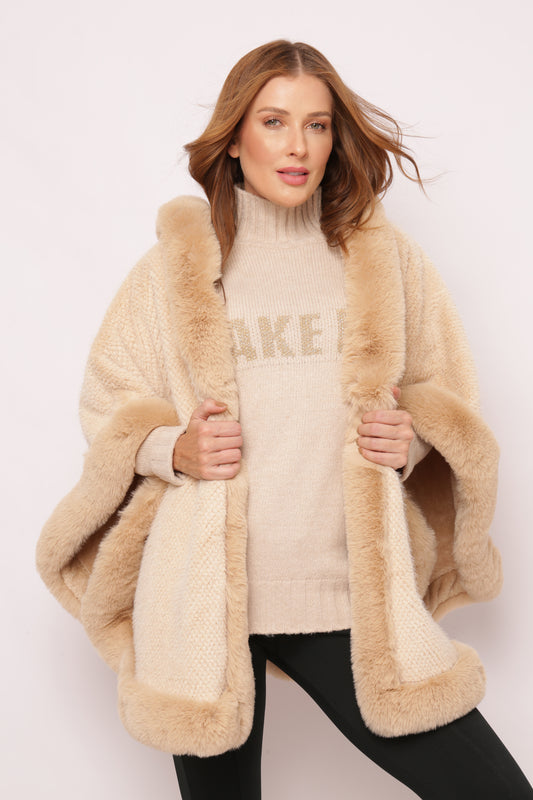 Poncho St Moritz Camel