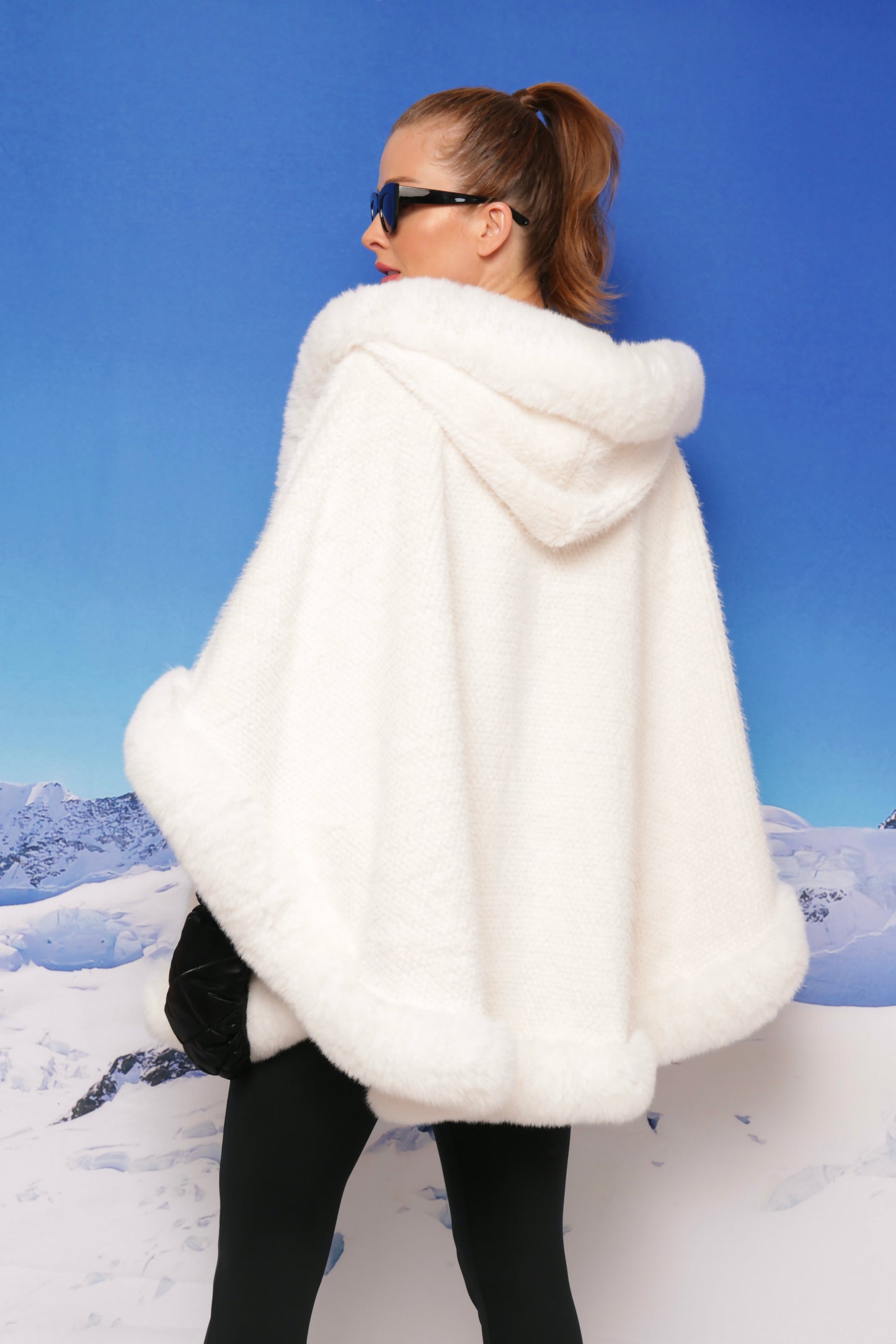 Poncho St Moritz Off White