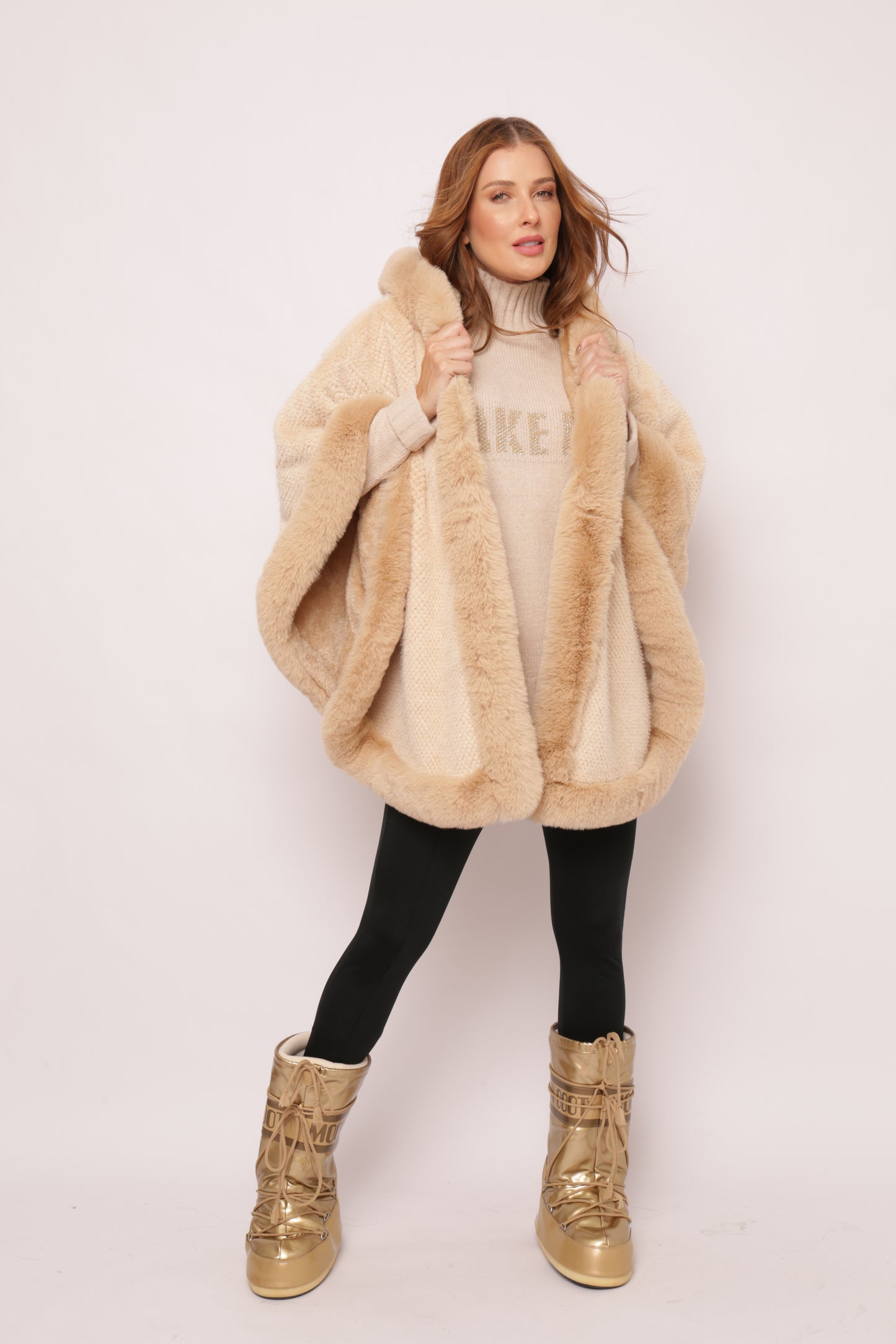 Poncho St Moritz Camel