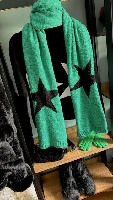 Cachecol Star double face Green and Black