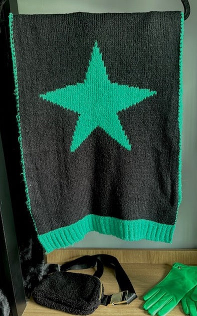 Cachecol Star double face Green and Black