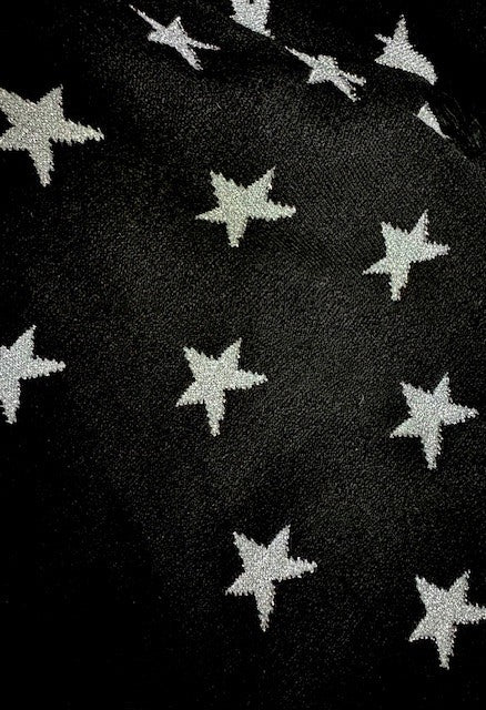 Tricot Mini Stars double face lurex Silver