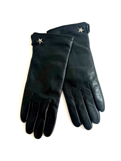 Luva couro Star Black